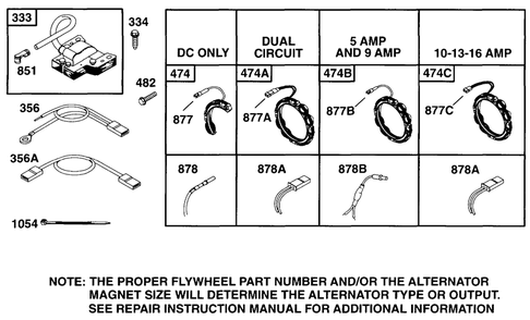Elect Diagram and Parts List for 255707-0124-XX  Briggs and Stratton Engine